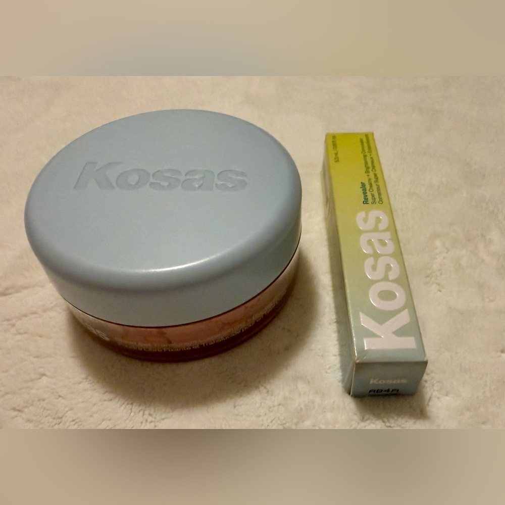 Kosas Cloud Set Translucent Candy Rose Setting Powder+Revealer Concealer in  04N